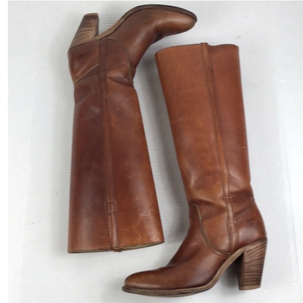 Frye Brown Leather Equestrian Riding Boots 9